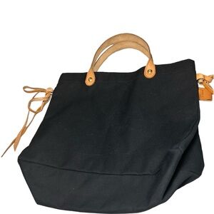 Il Bisonte Side Ribbon Canvas Tote Bag